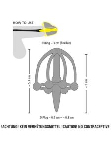 Penisplug - Dilator med glansbur - Silikon - Bilde 4