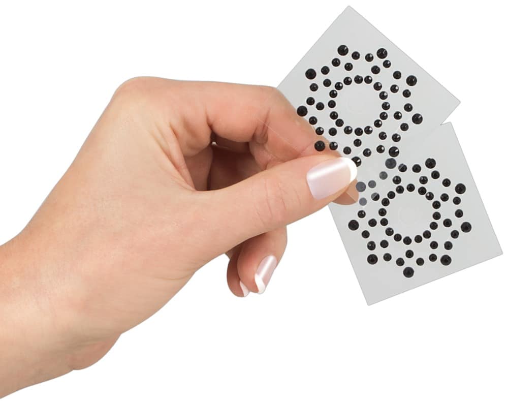 Cotelli collection - Nipple stickers dekor - sorte stener Cotelli collection - Nipple stickers dekor - sorte stener