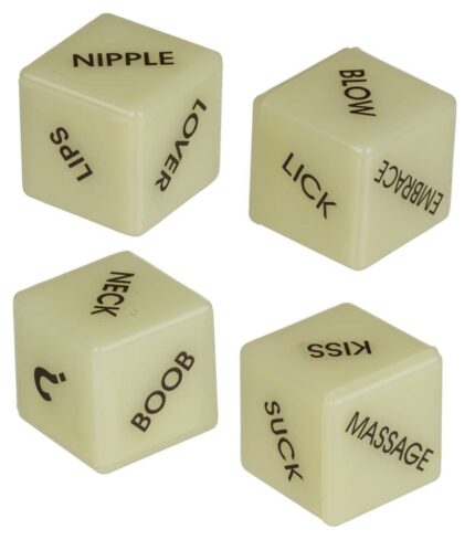Love Dice - Erotiske Terninger - Glow In The Dark - Selvlysende