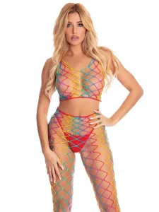 Pink Lipstick - Rainbow Stockings - One Size - Bilde 4