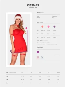 Obsessive - Kissmas Chemise - Julekjole 2XL/3XL - Bilde 5