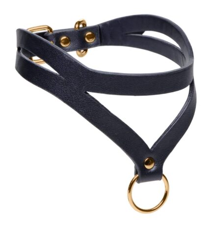Master Series - Bondage Baddie Collar With O-ring  - Sort/Gull
