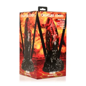 Creature Cocks - Vulcan - Silikon Dildo - Sort/Rød - Bilde 2
