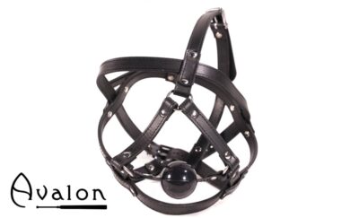 Avalon - TRAPPED - Hodeharness i lær med gag