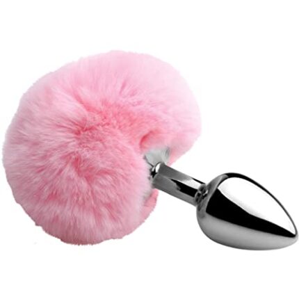 BQS - Rosa kaninhale buttplug i metall