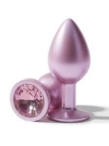 BQS - Rosa buttplug med rosa krystall - Small