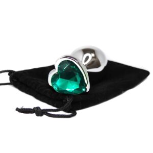 BQS - Buttplug med Hjertekrystall - Grønn - Medium