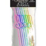 LITTLE GENIE  -  Penisformede sugerør i farger 8 pk