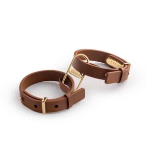 Crave - ICON cuff - Armbånd og cuffs i lær - Brun og Gull - Bilde 2