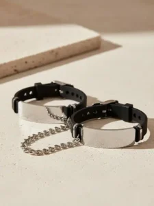 BQS - Trollbundet - Armbånd cuffs - Sort og sølv - Bilde 2