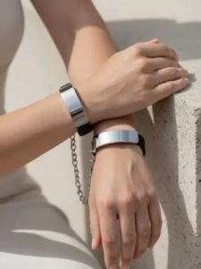 BQS - Trollbundet - Armbånd cuffs - Sort og sølv - Bilde 3