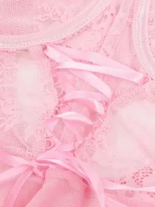Gnist Undertøy - Rosa kjole med korsettdetaljer - Bilde 8