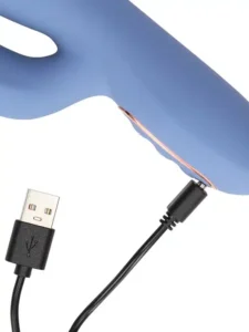 Loveline - Roterende thrusting rabbitvibrator med varme - Blå - Bilde 9