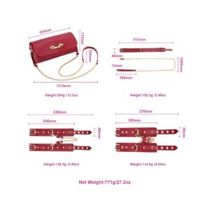 BDSM Deluxe sett med 5 deler og veske - Red