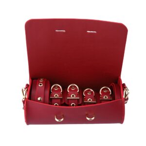 BDSM Deluxe sett med 5 deler og veske - Red