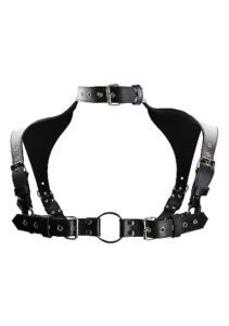 Ouch! Harness med Collar - One Size - Sort