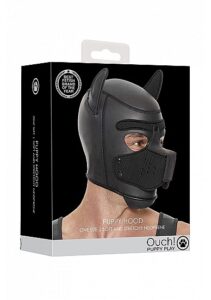 Ouch! Puppy Play - Hundemaske i Neopren - Sort