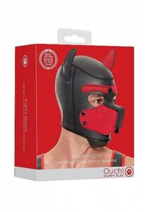 Ouch! Puppy Play - Hundemaske i Neopren - Rød