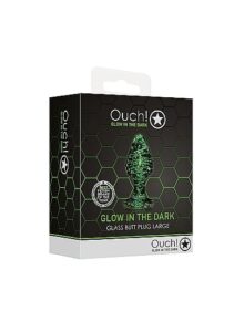 Ouch! Glass Buttplug - Glow in the Dark - Large