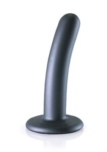 OUCH! - Smooth Silicone - Enkel dildo med sugekopp - Gun Metall