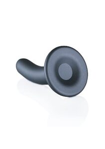OUCH! - Smooth Silicone - Enkel dildo med sugekopp - Gun Metall