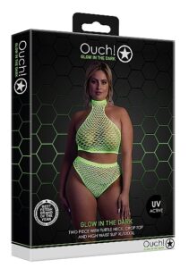 OUCH! - Glow in the dark - Todelt sett i stormasked netting - Grønn XL/4XL
