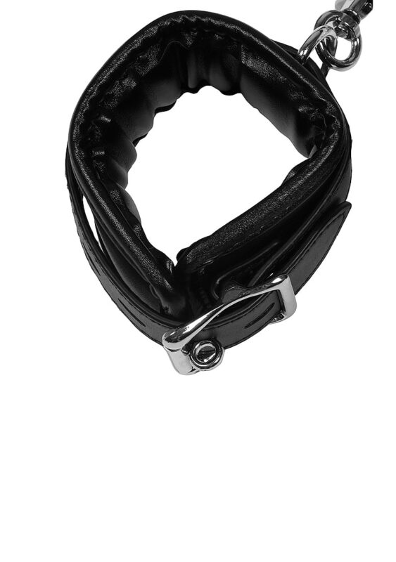 OUCH! - POLSTRET LÅR RESTRAINTS MED HÅNDCUFFS - SORT