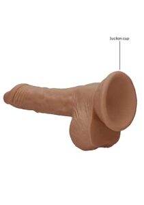 RealRock - Dildo med pung - 7" / 17 cm - Tan