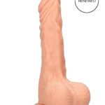 RealRock - Dildo med pung - 10" / 27 cm - Lys hudfarge