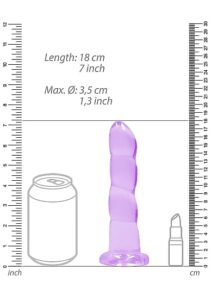 Realrock – Crystal Clear – Enkel dildo med sugekopp – Lilla - 17 cm