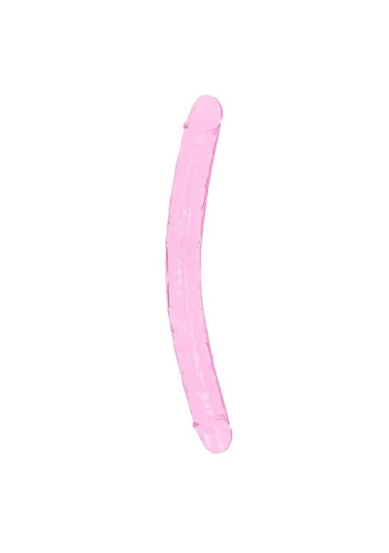Realrock – Crystal Clear – Realistisk Dobbeldildo – Rosa - 45 cm