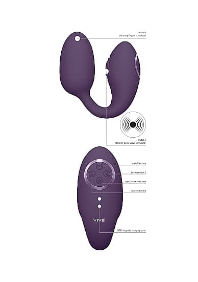VIVE - Aika  - Egg med vibrering og pulserende klitorisstimulering - Lilla