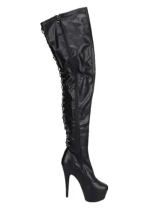Erogance - Lårhøye Boots - D3063 - Sort - Bilde 5