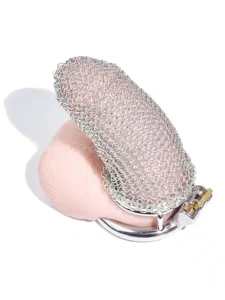 Chainmail Chastity Cage - Kyskhetsbur med ringbrynje design - Large - Bilde 4