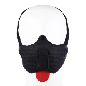 Neoprene Puppy Muzzle - Neoprene munnkurv med tunge - Sort