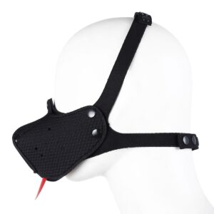 Neoprene Puppy Muzzle - Neoprene munnkurv med tunge - Sort