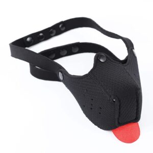 Neoprene Puppy Muzzle - Neoprene munnkurv med tunge - Sort