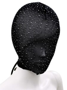 Lace Hood Shiny Diamonds - Maske med Stener - Sort - Bilde 2