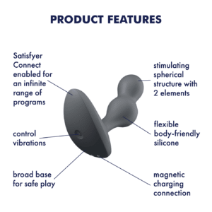 Satisfyer - Deep Diver - Vibrerende Buttplug med APP - Sort