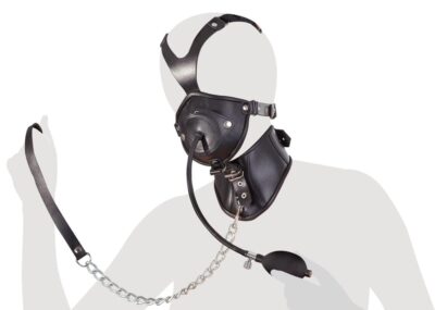 ZADO - Lærmaske med Oppblåsbar Penisgag