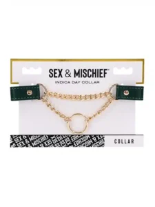 Sex and Mischief - Grønn Collar med Gulldetaljer - Bilde 6