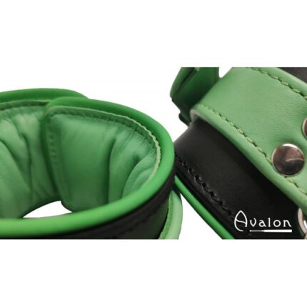 Avalon - Sengekos - Alchemy - Polstrede Fotcuffs - Sort og Grønn