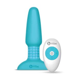 B-VIBE - Rimming 2 - Buttplug med Vibrering og Fjernkontroll Blå