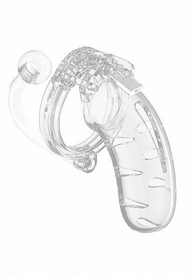Man Cage - Model 11 - Kuklås 4,5" med Analkule - Transparent
