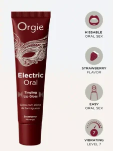 Orgie - Electric Oral  - Tingling Lip Gloss - Jordbær - Bilde 2