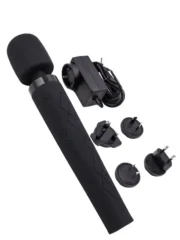 Pixey - Deluxe Black Velvet - Kraftig Oppladbar Massasjestav - Large - Bilde 3