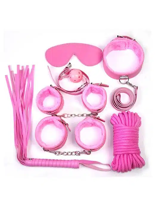 BQS3167-bondage-sett-bqs-bdsm-rosa-pink-01 Gnist - Bondage Sett - Rosa - Bilde 1