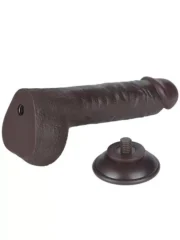 LoveToy – 9.5" Sliding Skin Dildo – Mørk Hudfarge - Bilde 9