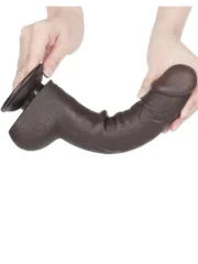 LoveToy – 9.5" Sliding Skin Dildo – Mørk Hudfarge - Bilde 7