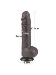 LoveToy – 9.5" Sliding Skin Dildo – Mørk Hudfarge - Bilde 5